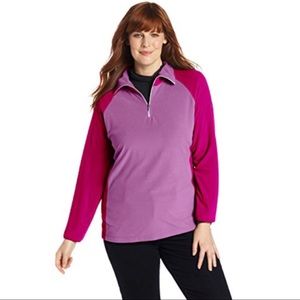 NEW Columbia 1/4 zip fleece pullover 1X pink